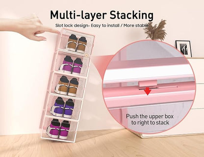 Kuject X-Large Shoe Storage Boxes 12 Pack, Entryway & Under-Bed Storage - Image 3