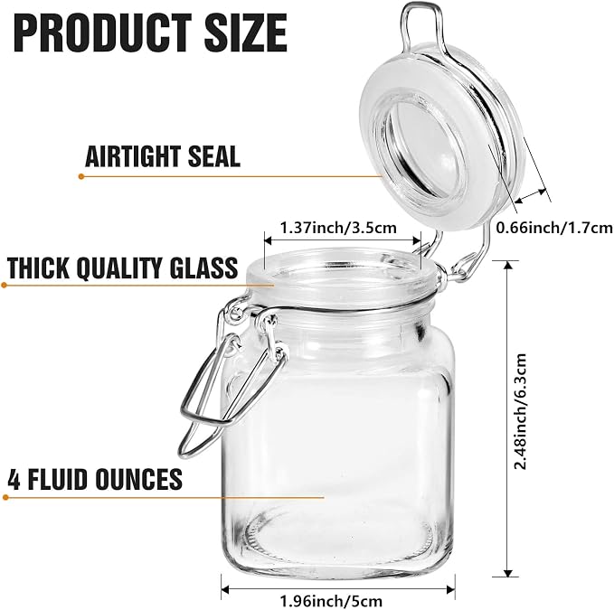 SPANLA Spice Jars, 24 Pack 4oz Small Glass Jars - Image 2