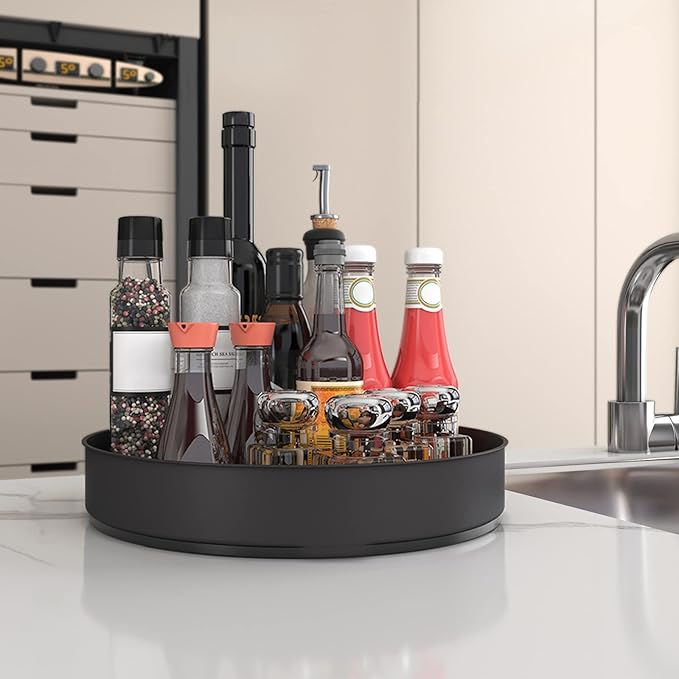 VAEHOLD Lazy Susan Stainless Steel Black Spice Rack Turntable - Image 4