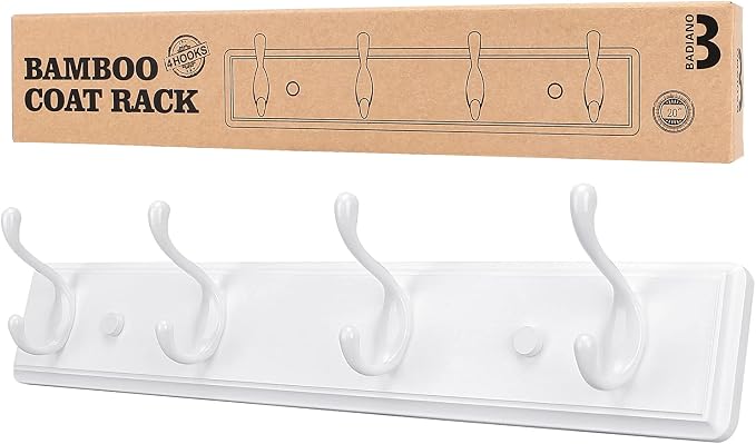 Wooden Coat Rack, Wall-Mounted Organizer by BADIANO