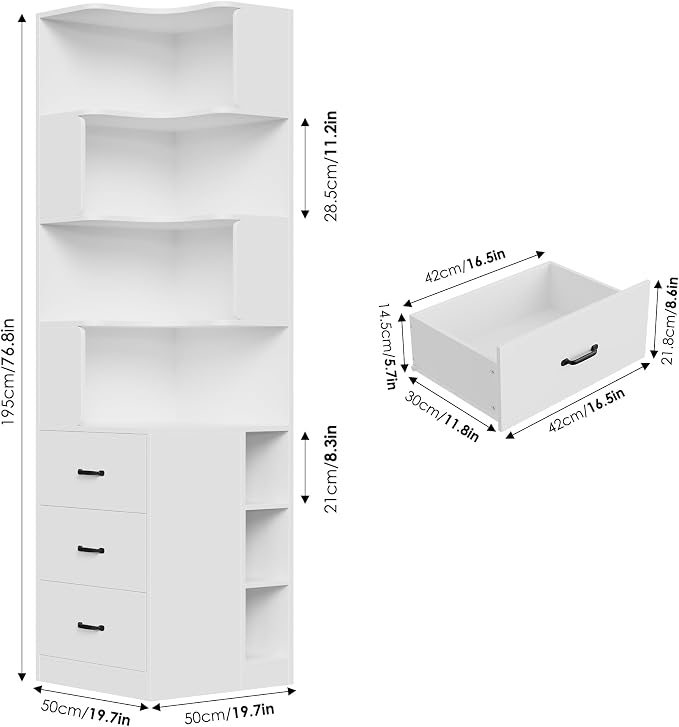 FACBOTALL 76.8” Corner Bookshelf - Image 2