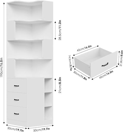 FACBOTALL 76.8” Corner Bookshelf - Image 2