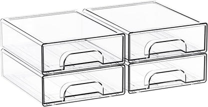 2.2'' High Small Clear Stackable Storage Drawers, 4 Pack Desk Organization and - Image 9