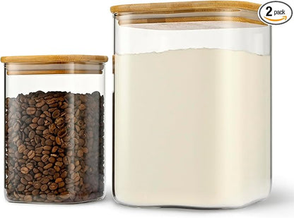 D2scrma 122oz 41oz Airtight Glass Square Storage Canister by Delicatedtoservicecustomer