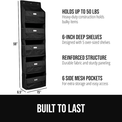 GORILLA GRIP Over The Door Organizer Storage, 5 Deep Hanging Shelves, Holds - Image 2