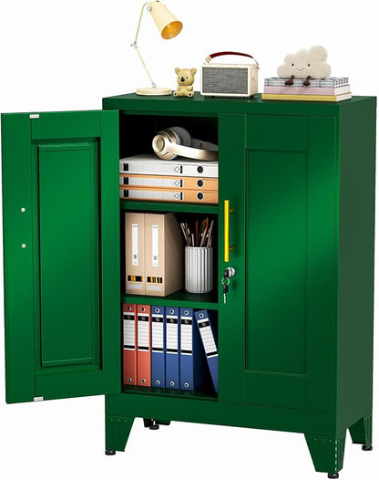 pozdeg 35.43" Lockable Metal Storage Cabinet, Steel Locker File Cabinet by pozdeg