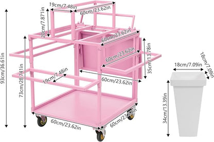 Flower Display Stand Cart With 18 Buckets Plant Rack Storage Organizer with - Image 4