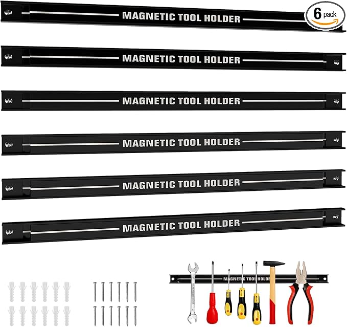 18" Magnetic Tool Holder Strip, 6 Pack Magnet Bar by TOOLSEMPRE
