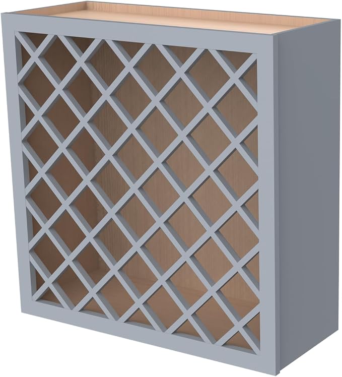 Solid Wood RTA Wine Bottle Rack Wall Cabinet by CozyHommie