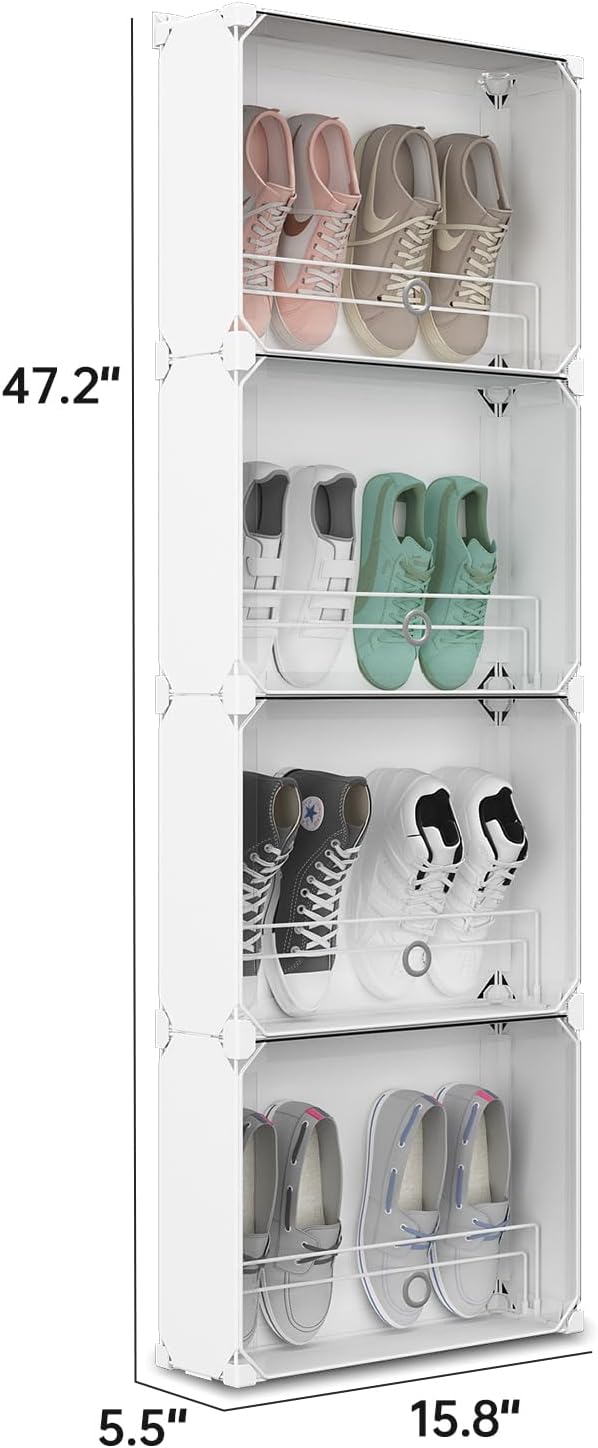 MAGINELS 4-Tier Slim Shoe Rack Organizer and Tall Storage - Image 2