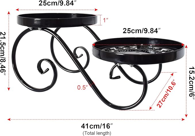TLBTEK 2 tier Metal Plant Stand, Balcony and Bedroom - Image 2