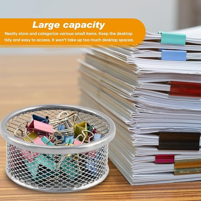 Paper Clip Holder With 50pcs Paper-Clips, Paperclip Holders, Mesh - Image 4