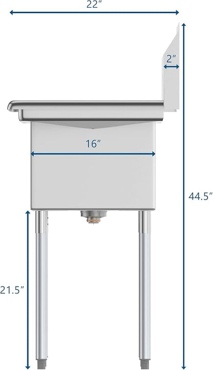 KoolMore - SB141611-12B3 2 Compartment Stainless Steel NSF Commercial Kitchen - Image 6