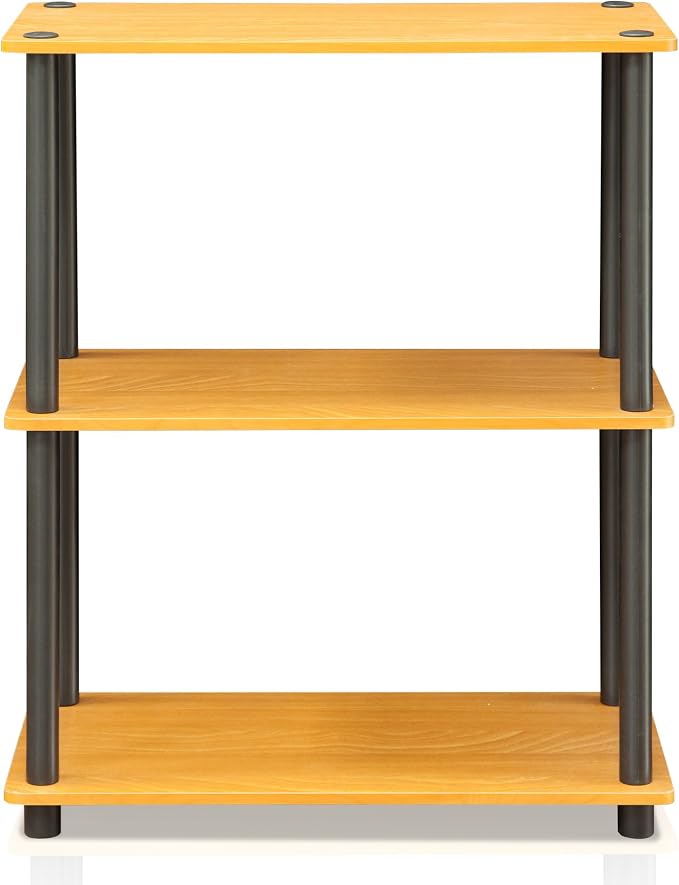 Furinno TURN-N-TUBE Storage Shelves, 3-Tier Book Shelf, Corner Shelf, Toolless - Image 4