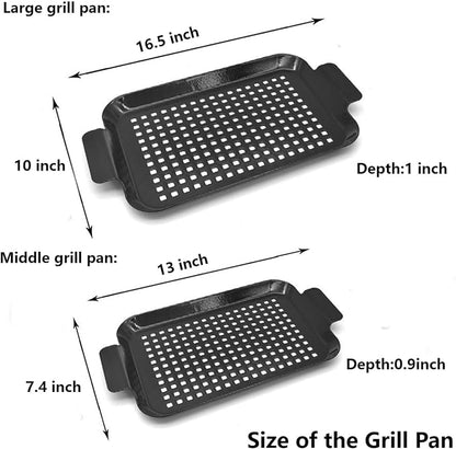 Grill Topper Non-Stick Stainless Steel BBQ Tray - Image 2