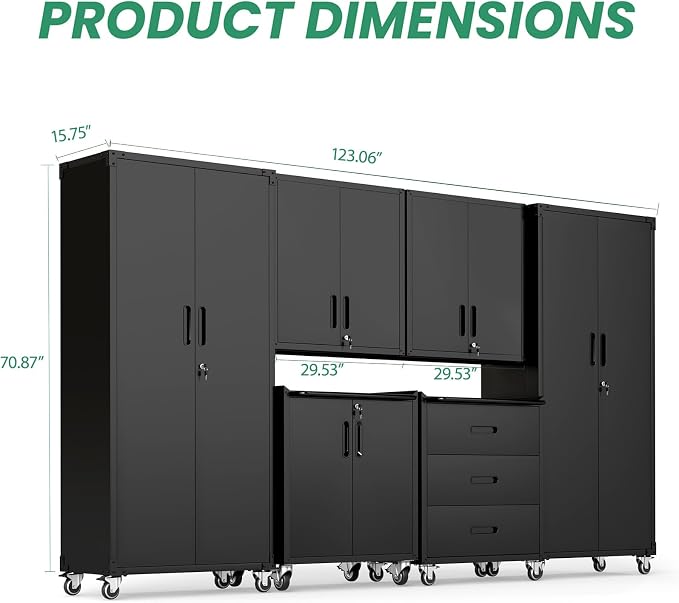 Garage Cabinet System | Heavy Duty Steel All-in-One Modular Garage Cabinet Set - Image 2