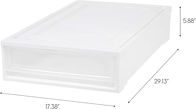 IRIS USA 27 Qt. Plastic Under Bed Storage Stackable Organizer Bin Container - Image 3
