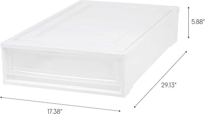 IRIS USA 27 Qt. Plastic Under Bed Storage Stackable Organizer Bin Container - Image 3