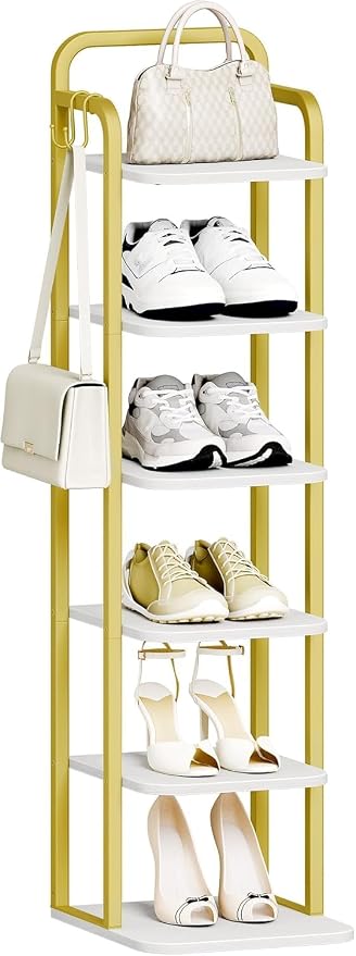 Hzuaneri 6 Tiers Vertical Shoe Rack, Narrow Shoe Tower, Tall Shoes Shelf - Image 9