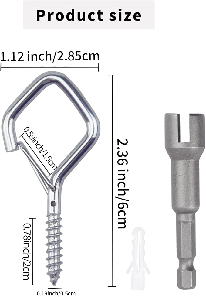 100 PCS Silver Eye Screw Hooks for Hanging Heavy Duty - Image 2