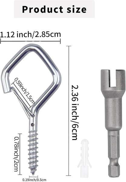 100 PCS Silver Eye Screw Hooks for Hanging Heavy Duty - Image 2
