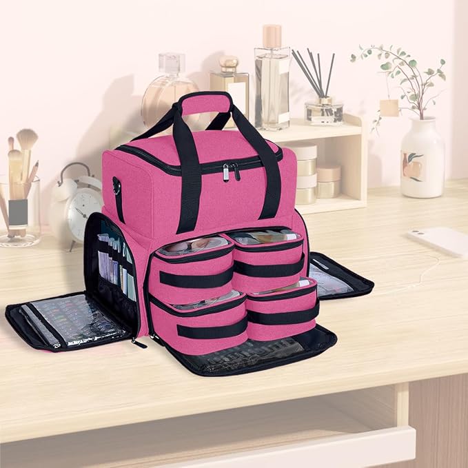 Large Cosmetic Bag with 4 Removable Case and 2 Removable Dividers Double Layer - Image 6