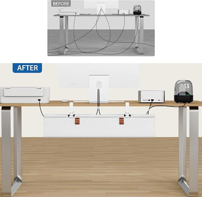 Zilink Under Desk Cable Management 30" No Drill Desk Cable Management Tray - Image 6