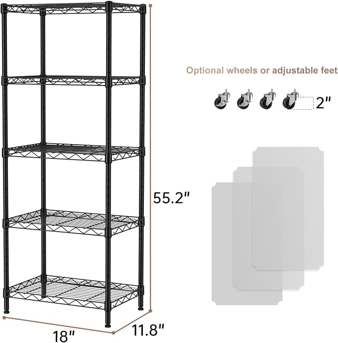 SINGAYE Small Wire 5 Adjustable Shelves Pantry Metal Shelf Floor Organizer | - Image 3