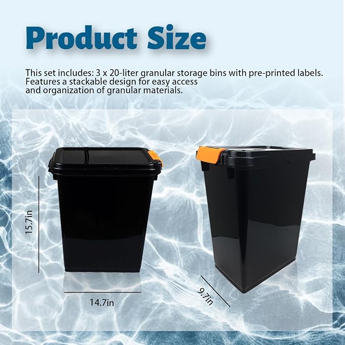 3 pcs 20L Pellet Storage Bin Set, Pellet Bucket is Suitable - Image 2