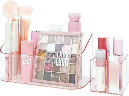 SUNFICON Makeup Holder Tray Organizer Cosmetic Display Case Tabletop Desktop - Image 5