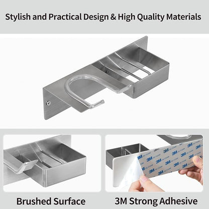 Hair Dryer Holder Wall Mounted, Stainless Steel Blow Dryer Holder - Image 3
