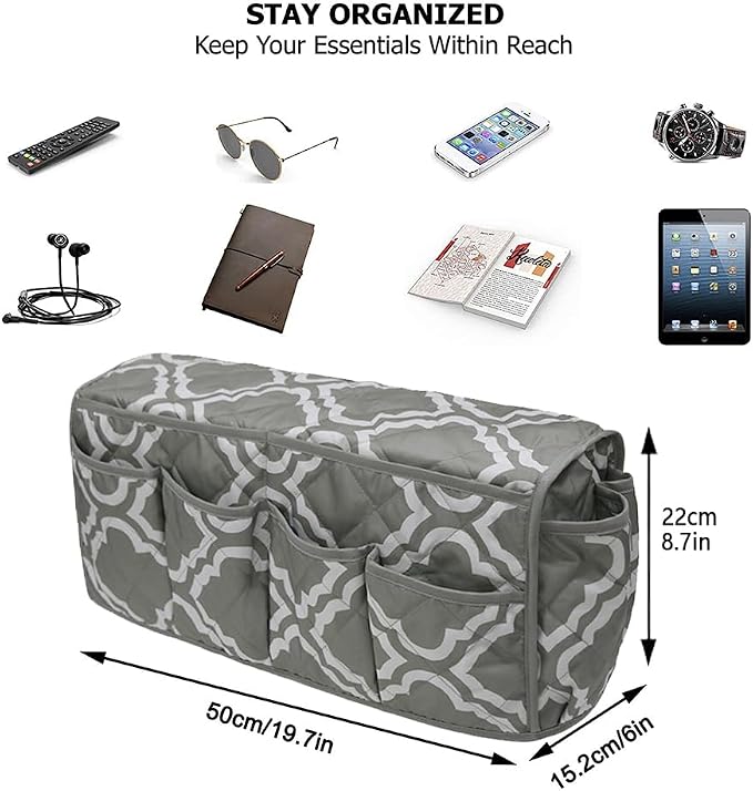 Armchair Caddy, Non Slip Sofa Armrest Organizer, Couch Armrest Remote Control - Image 2
