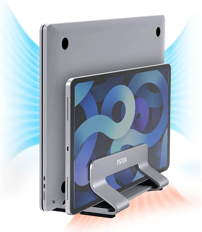 Aluminum Dual Vertical Laptop Stand Dock Holder, Supports 2 Devices, Adjustable - Image 5