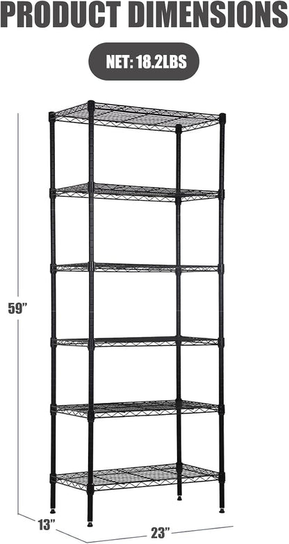 NChanmar 6-Tier Wire Shelving Unit Storage Shelves Metal Shelves 60"x23"x13" - Image 2