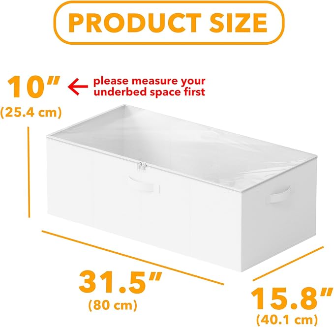 SpaceAid 2 Pack 10" High Under Bed Storage Containers, Large Underbed Storage - Image 3