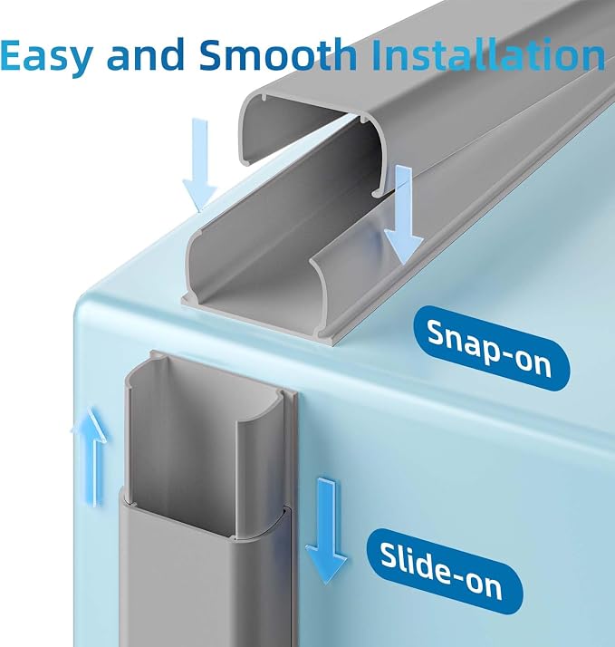 Yecaye 142in Wall Cord Hider for 2-3 Cords, On-Wall Cord Cover Channel - Image 4