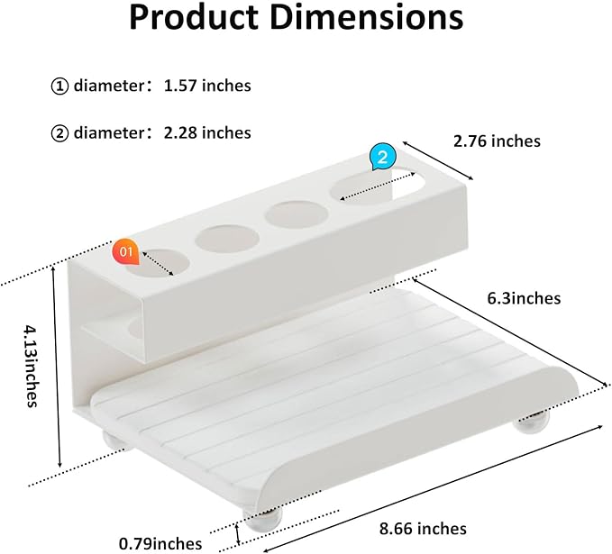 Quick Dry Electric Toothbrush Holder 4 Slots Metal Bathroom Counter Organizer - Image 6