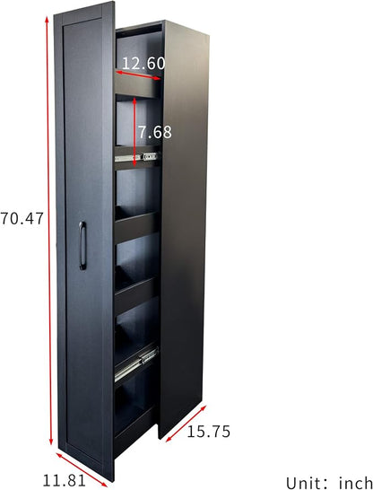Slim Rolling Storage Cart, 6-Tier Pull-Out Spice Rack - Image 2