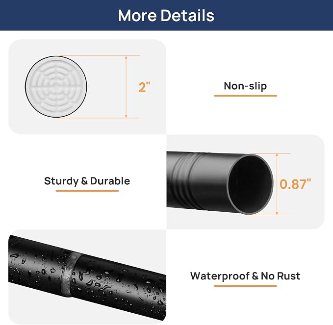 ENJOYBASICS 2 Pack Tension Curtain Rod, 32-78" Adjustable, No Tools, - Image 6