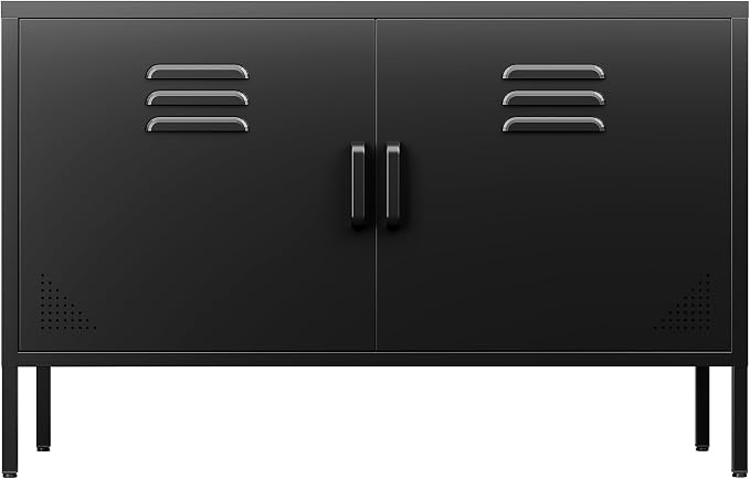 SISESOL Black Metal Storage Cabinet - Image 3