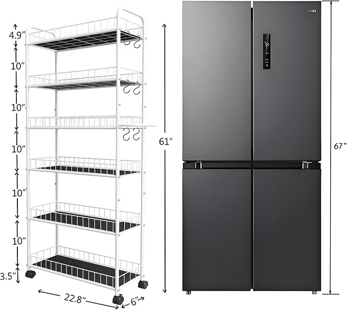 10in 6 Tier Slim Storage Cart - Image 4