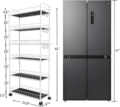 10in 6 Tier Slim Storage Cart - Image 4