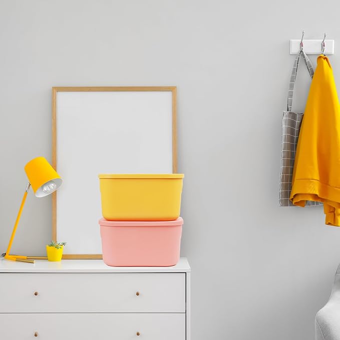 6Pcs Small Storage Bins with Lids, Stackable Plastic Organizer Bin Storage - Image 8