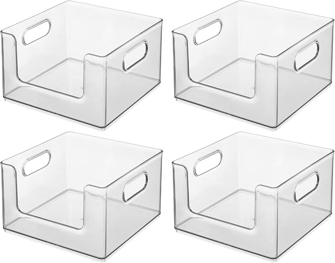 iDesign Stackable Clear Open Front Storage Bin, Easy Access Organizer - Image 9