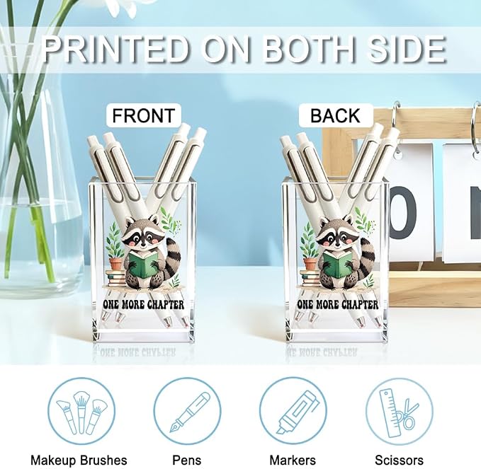 One More Chapter Acrylic Pencil Holder Cup, Book Lover Gifts - Image 3
