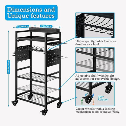 INGIORDAR Large Power Tool Organizer Storage Cart - Image 3