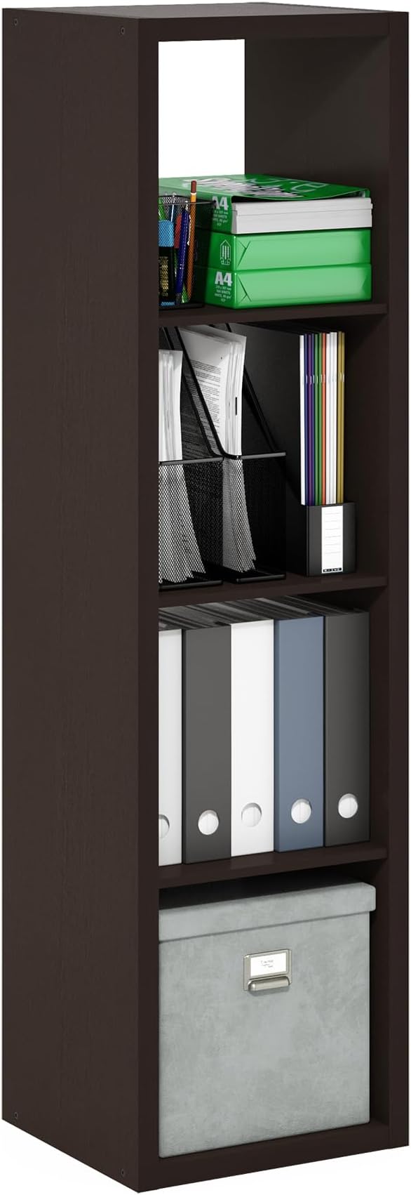 4-Cube Tall Cubicle Bookshelf, Cube Bookcase - Image 5