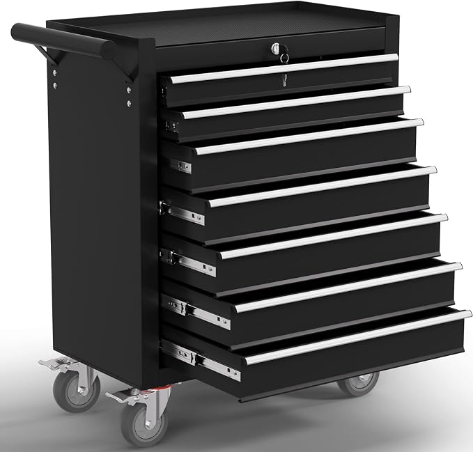 7-Drawer Tool Chest, Rolling Tool Cart by Unknown