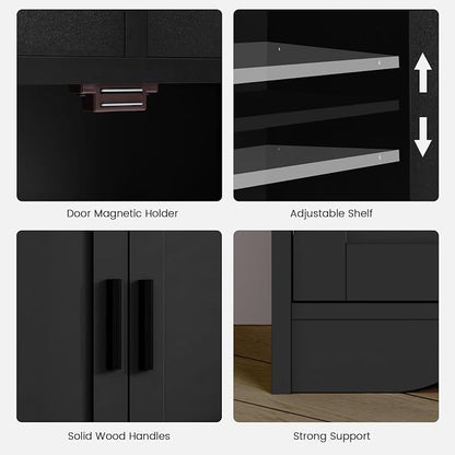 Iwell Storage Cabinet with Doors & Shelves, Kitchen Pantry Cabinet, Bathroom - Image 7