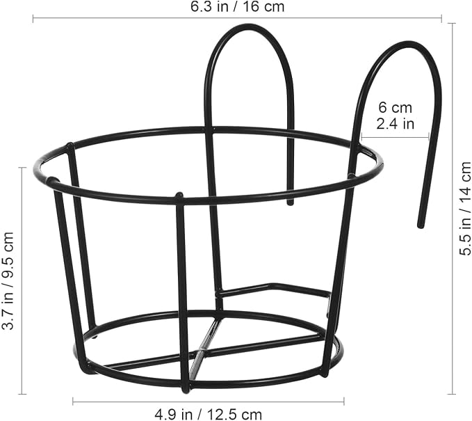 Toyvian Hanging Flowerpot Holder Round 1 Tier Balcony Flower Stand Lightweight - Image 2